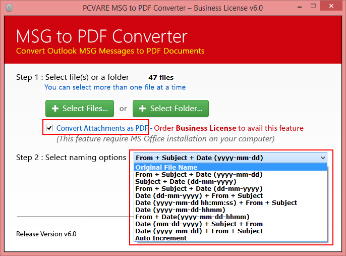 Convert MSG to PDF