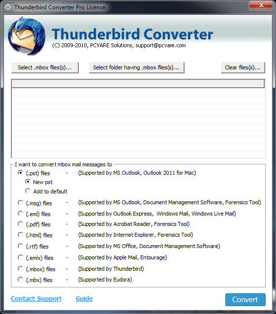 Thunderbird to Windows Live Mail screenshot